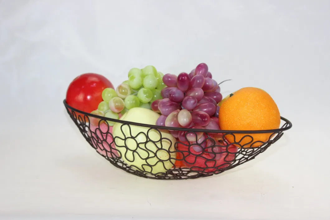 Iron Wire Modern Frame Floral Grain Large Capacity Fruit Basket