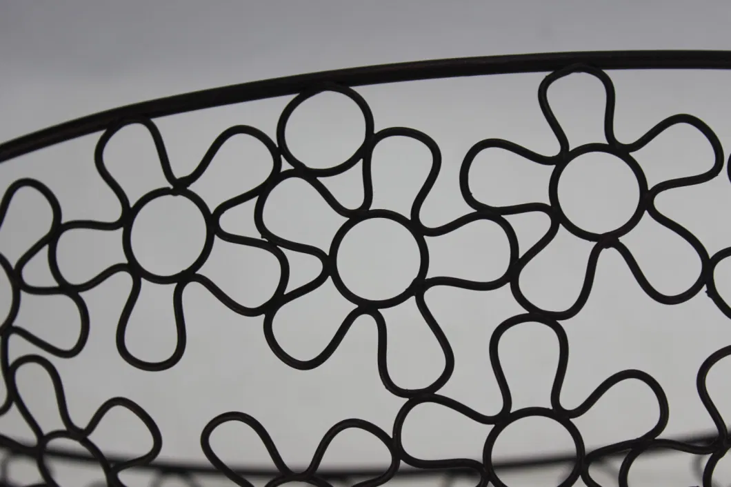 Iron Wire Modern Frame Floral Grain Large Capacity Fruit Basket