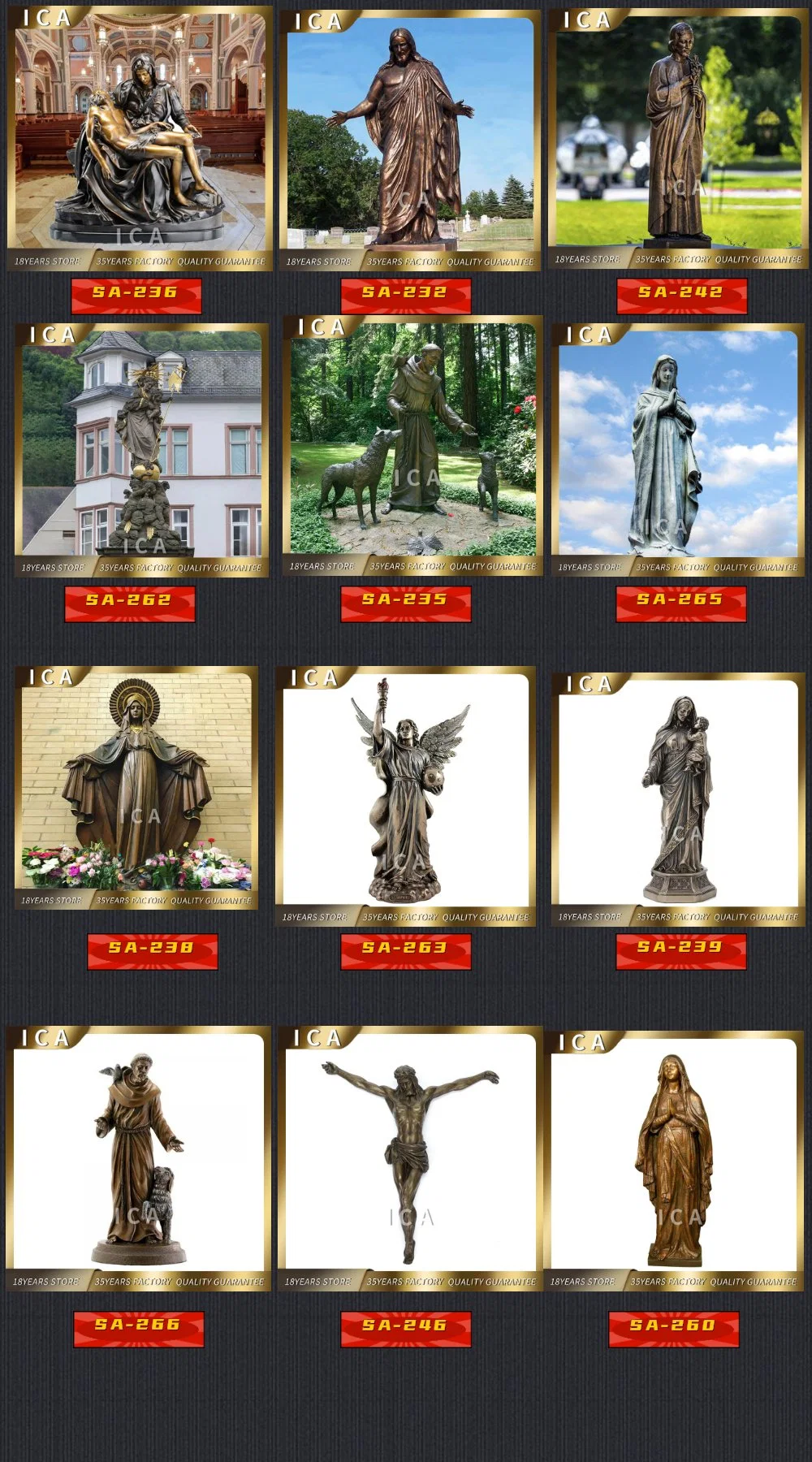 Home Decoration Garden Factory Price Bronze Religiours Church Jesus Sculpture Pieta Bronze Sculptures